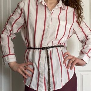 H&M red striped blouse